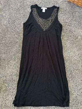Design History Black Embellished Neckline Tank Dress